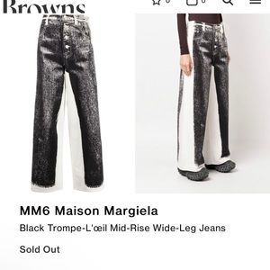 MM6 Maison Margiela nwt size 42
Black Trompe-L'œil Mid-Rise Wide-Leg Jeans